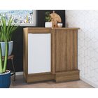 Balcão Para Cozinha Canto Com Rodape 1 Porta Paola  Mel/branc