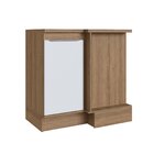 Balcão Para Cozinha Canto Com Rodape 1 Porta Paola  Mel/branc