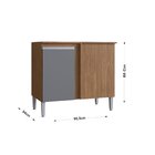 Balcao Para Cozinha Canto Reto Athena Freijo/ Cinza