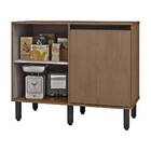 Balcão Para Cozinha Canto Reto Com Porta Vicenza Nogal - Mx M