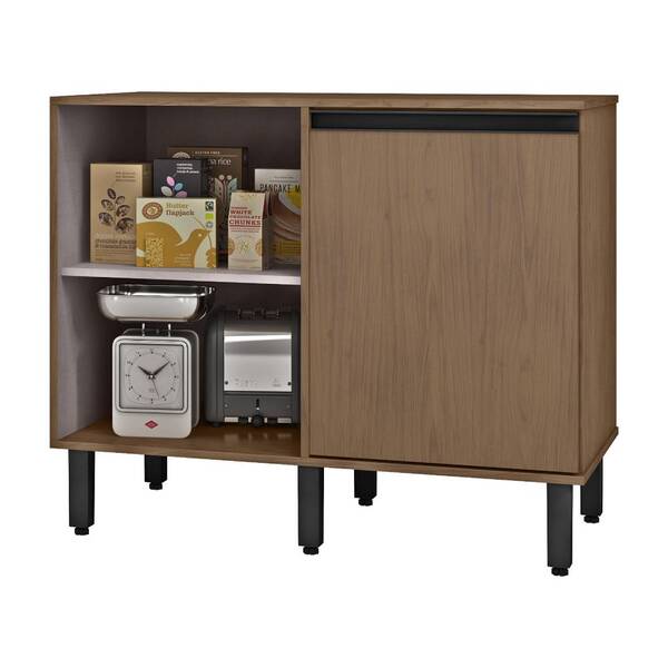 Balcão Para Cozinha Canto Reto Com Porta Vicenza Nogal - Mx M