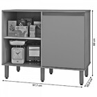 Balcão Para Cozinha Canto Reto Com Porta Vicenza Nogal - Mx M