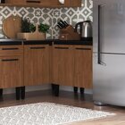 Balcao Para Cozinha Canto Reto Giovanna Freijó/preto