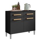 Balcão Para Cozinha Com 02 Portas E 02 Gavetas Juma Cor Preto
