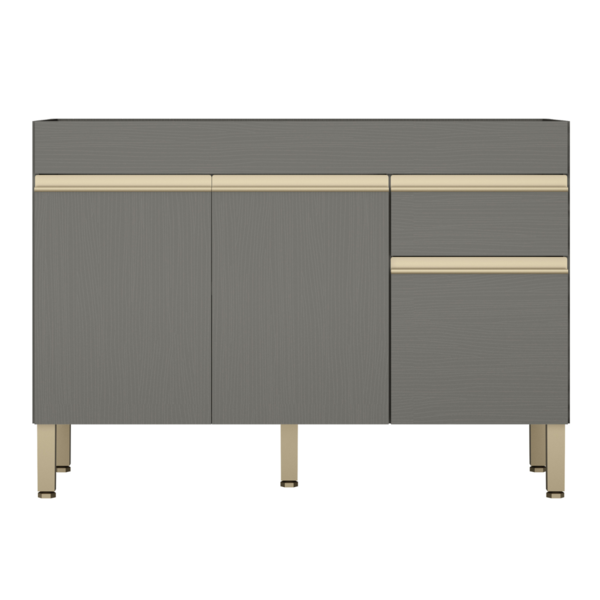 Balcão Para Cozinha Com 3 Portas Windsor Gris