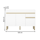 Balcão Para Cozinha Com 3 Portas Windsor Supremo