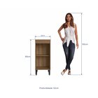 Balcão Para Cozinha Com Pés 40cm 1 Porta Paola  Mel/branco Br