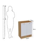 Balcão Para Cozinha Com Rodapé 80cm 2 Portas Denver Ditália M