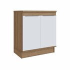 Balcão Para Cozinha Com Rodape 80cm 2 Portas Paola  Mel/branc