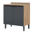 Balcão Para Cozinha Com Tampo 2 Portas Hibisco Thela Aveiro/g