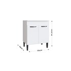 Balcão Para Cozinha Com Tampo 2 Portas Light Branco