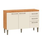 Balcão Para Cozinha Com Tampo 3 Portas 3 Gavetas Cinamomo E O