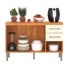 Balcão Para Cozinha Com Tampo 3 Portas 3 Gavetas Cinamomo E O