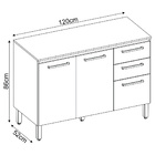 Balcão Para Cozinha Com Tampo 3 Portas E 2 Gavetas Miss  Amen