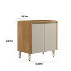 Balcão Para Cozinha Com Tampo 80 Cm Dalí Nature/off White