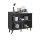 Balcão Para Cozinha Com Tampo E 2 Portas Grafite Lilies Móveis