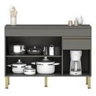 Balcão Para Cozinha Com Tampo E Com 3 Portas Chester Gris