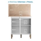 Balcão Para Cozinha De Canto Reto Art Branco/ Artico