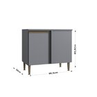 Balcão Para Cozinha De Canto Reto Greta Cinza