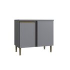 Balcão Para Cozinha De Canto Reto Greta Cinza