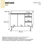 Balcão Para Cozinha Em Aço 120cm 2 Portas 3 Gavetas Netuno  B