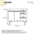 Balcão Para Cozinha Em Aço 120cm 2 Portas 3 Gavetas Netuno  B