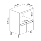 Balcão Para Cozinha Espaço Para  Forno E Micro-ondas Indekes