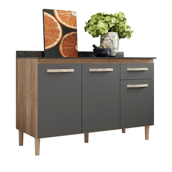 Balcão Para Cozinha Fit 120cm Com Tampo - Nicioli