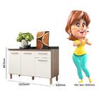 Balcão Para Cozinha Fit 120cm Com Tampo - Nicioli