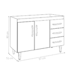 Balcão Para Cozinha Laura Castanho Avelã Sem Tampo