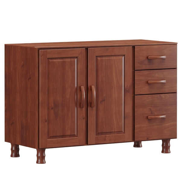 Balcão Para Cozinha Linha Bronze Imbuia 2 Portas E 3 Gavetas