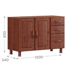 Balcão Para Cozinha Linha Bronze Imbuia 2 Portas E 3 Gavetas