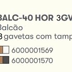 Balcão Para Cozinha Mdf 40cm 3 Gavetas Tampo Uv Com Rodapé Em
