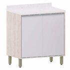 Balcão Para Cozinha Modulada 80 Cm 2 Portas Atenas Cinza Cris