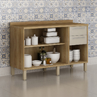 Balcão Para Cozinha Paris Sallêto Carvalho/off