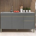 Balcão Para Cozinha Sem Tampo 3 Portas 1 Gaveta 150cm Line Gr