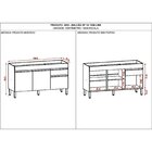 Balcão Para Cozinha Sem Tampo 3 Portas 1 Gaveta 150cm Line Su