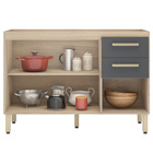 Balcão Para Cozinha Sem Tampo 3 Portas 2 Gavetas Miss D02 Ave