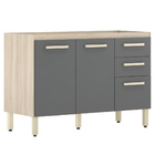 Balcão Para Cozinha Sem Tampo 3 Portas 2 Gavetas Miss D02 Ave