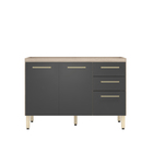 Balcão Para Cozinha Sem Tampo 3 Portas 2 Gavetas Miss D02 Ave