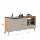 Balcão Para E Pia Cooktop 190cm 4 Portas 2 Gaveta Alice Angel
