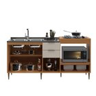 Balcão Para E Pia Cooktop 190cm 4 Portas 2 Gaveta Alice Angel