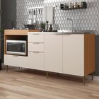 Balcão Para E Pia Cooktop 190cm 4 Portas 2 Gaveta Alice Angel