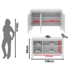 Balcão Para Escritório 136cm Com 3 Portas E 1 Prateleira Me41