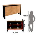 Balcão Para Escritório 136cm Com 3 Portas E 1 Prateleira Me41