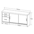 Balcão Para Escritório 160cm Tamburato A06 Marrom/preto - Mpo