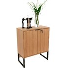 Balcão Para Escritório 2 Portas Com Chave Pequeno Amêndoa/pre