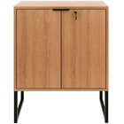 Balcão Para Escritório 2 Portas Com Chave Pequeno Amêndoa/pre