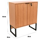 Balcão Para Escritório 2 Portas Com Chave Pequeno Amêndoa/pre