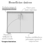 Balcão Para Escritório 2 Portas Com Chave Pequeno Nogal/preto